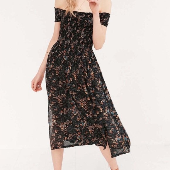 kimchi blue black floral dress